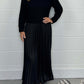 Women's Solid Color Long Sleeve Jumper & Pleated Bottom Dress