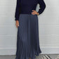 Women's Solid Color Long Sleeve Jumper & Pleated Bottom Dress